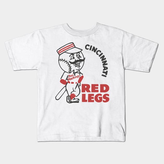 Cincinnati Red Legs Kids T-Shirt by DrumRollDesigns